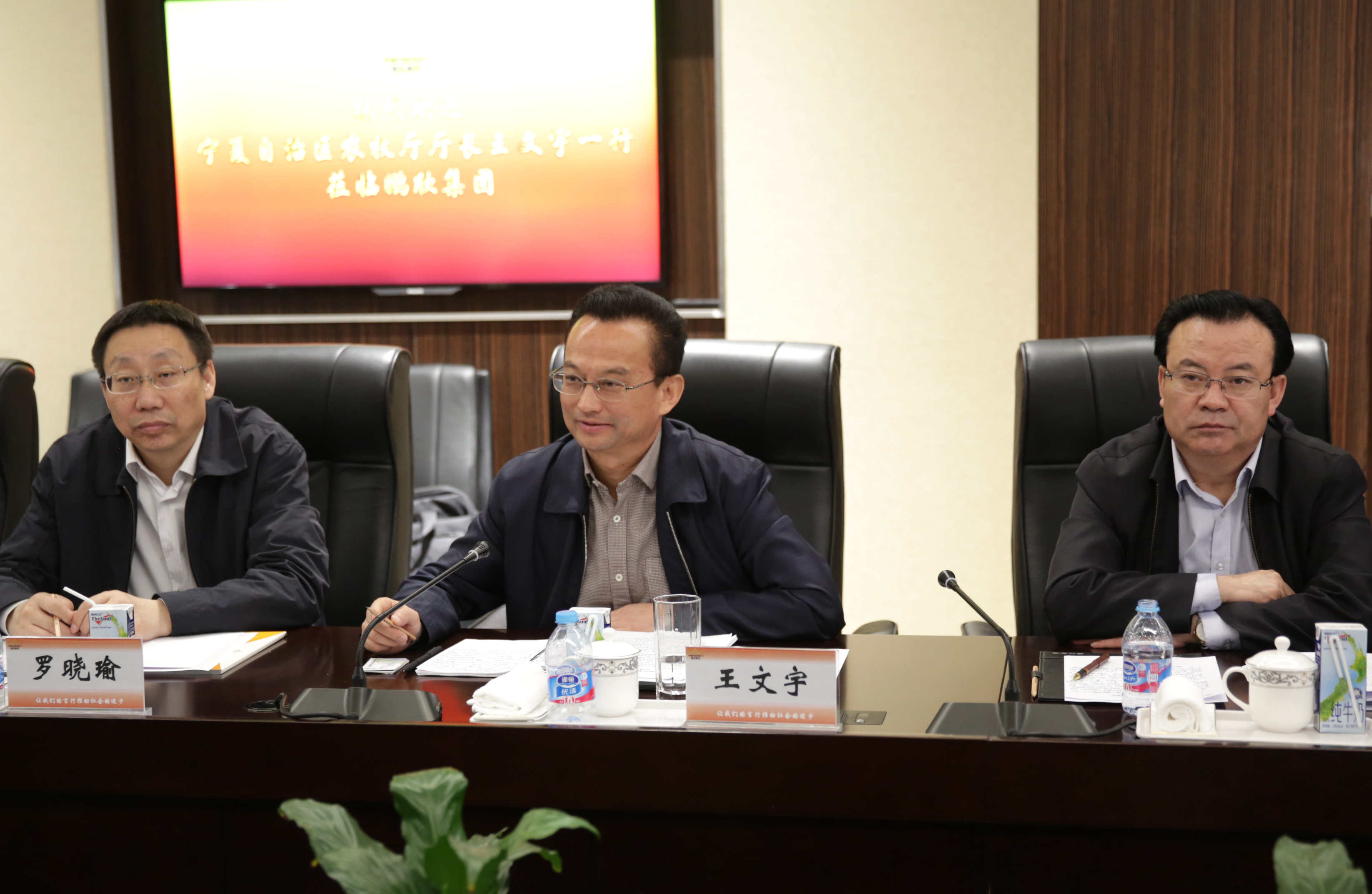 宁夏自治区农牧厅厅长王文宇一行访问鹏欣集团